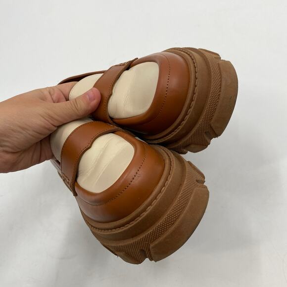 Alohas Tan & white trailblazers bicolor leather chunky loafers - Picture 8 of 11